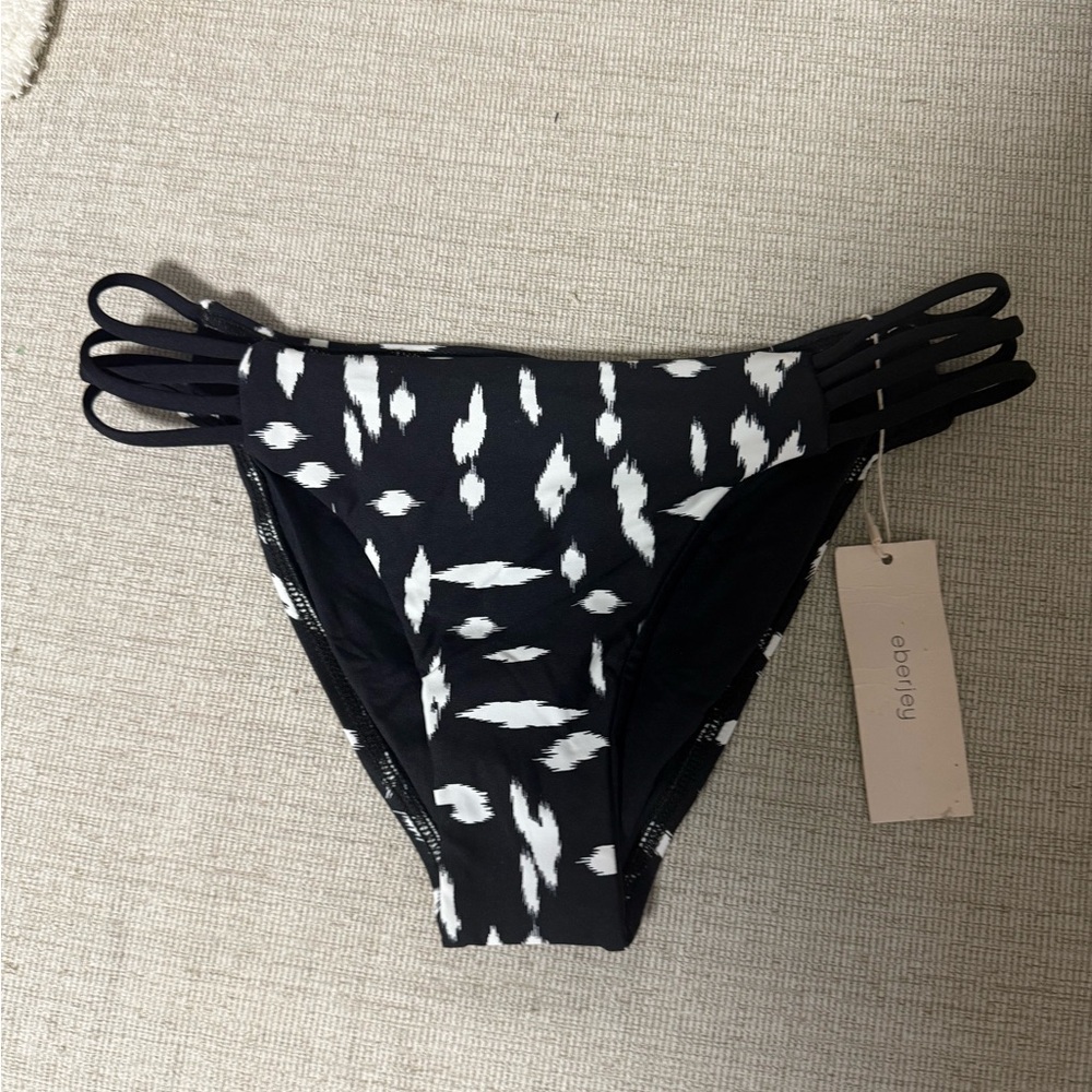Eberjey Black and White Women's Swim Bottom Small NWT